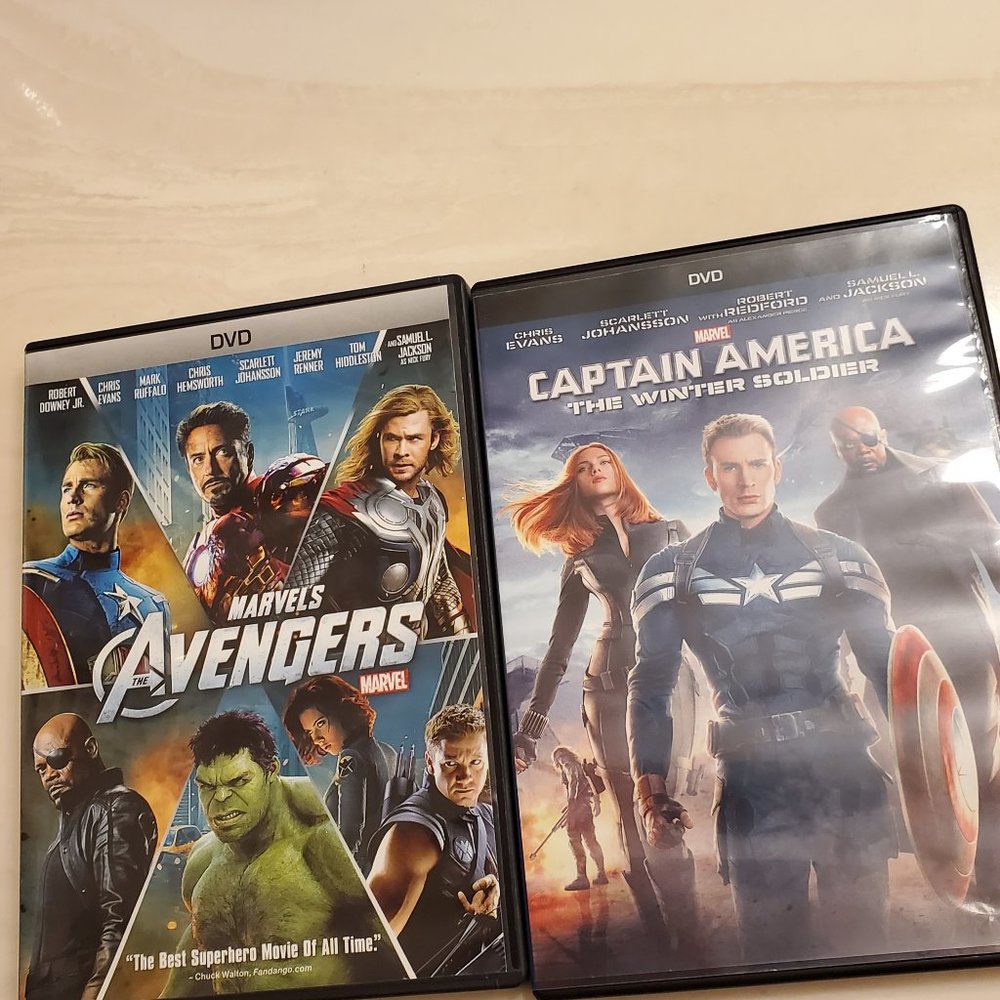 Marvel "The Avengers" and "Captain America The Winter Solder" Dvd Bundle - Used